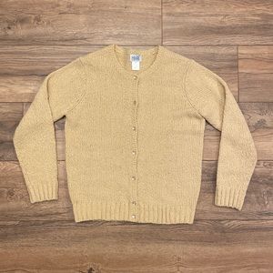 Vintage Leon Levin Soft Cardigan Button Down Sweater Tan Size Small